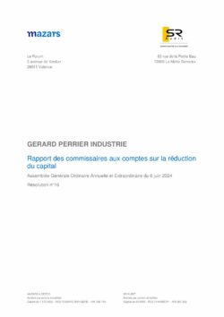 rapport des cac réduction capital résolution