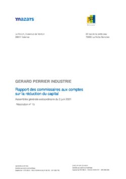 rapport réduction de capital résolution n°