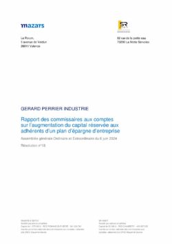 rapport des cac augmentation de capital réservée aux salariés résolution n°