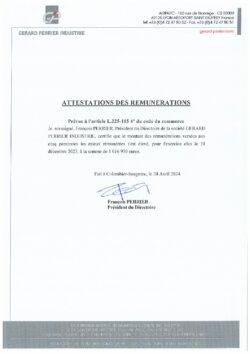 montant global certifié par les cac des personnes les mieux rémunérés