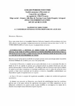 rapport du directoire à l'assemblée générale extraordinaire du juin