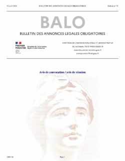 avis préalablede reunion publié le avril au balo