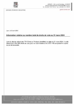 information relative au nombre total de droits de vote au mars