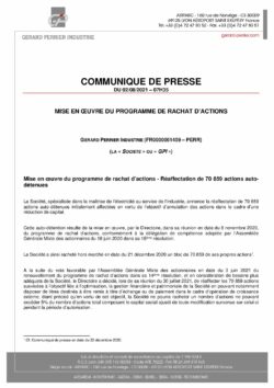 communiqué mise en oeuvre programme de rachat actions