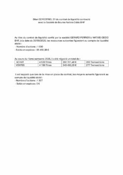 contrat de liquidite? bilan au juin