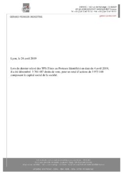 information relative au nombre total de droits de vote au avril