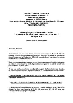 rapport de gestion du directoire ex clos le